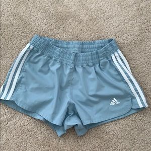 ADIDAS light blue athletic shorts